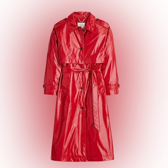 J. Crew Rain-or-shine trench in Red Patent - Picture 5 of 12